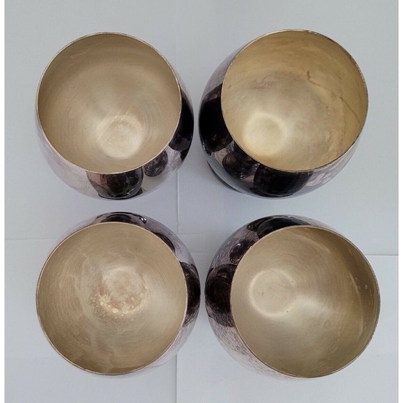 4 Vintage Sheridan Taunton Mass Silversmiths Silverplated Wine Water Goblets - Picture 5 of 9
